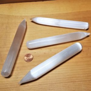 Selenite Wand Spiral Pointed End