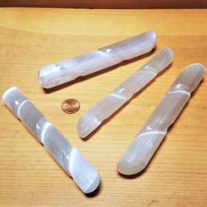 Selenite Wand Spiral with Blunt Ends