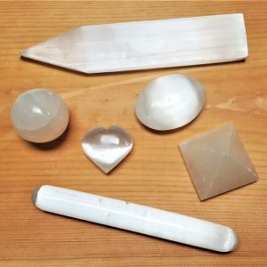Selenite Polished Sculptures and Spheres from Morocco