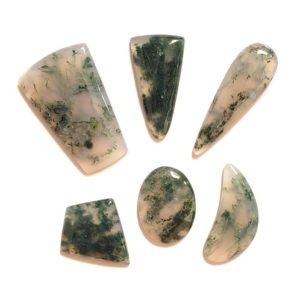 Green Moss Agate Cabochons from India