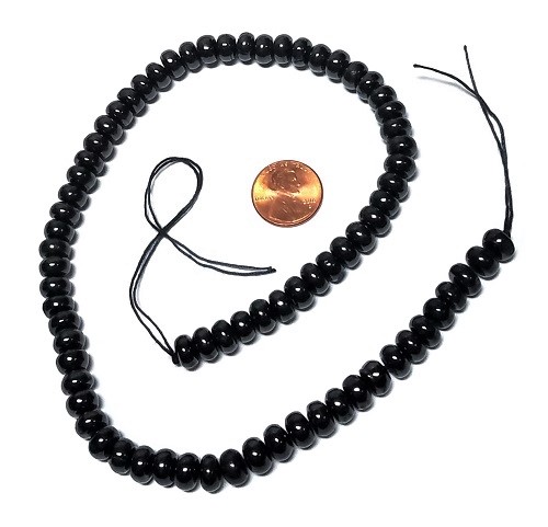 Shungite Petrovsky Beads Rondelle - Copper Canyon Lapidary & Jewelry