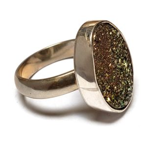 Rainbow Pyrite Ring in Sterling Silver 11