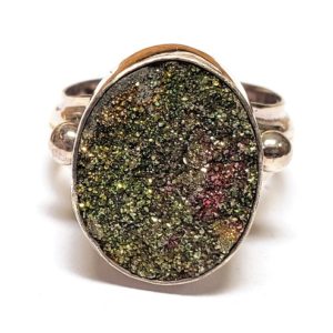 Rainbow Pyrite Ring in Sterling Silver 3
