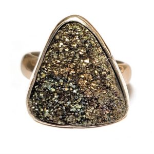 Rainbow Pyrite Ring in Sterling Silver 6