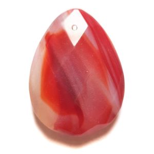 Pendant77 - Carnelian Pear-shaped and Faceted Pendant