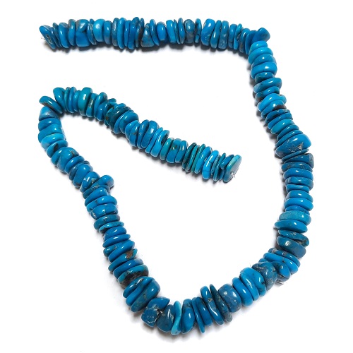 Stabilized Turquoise Irregular Disc Beads #48