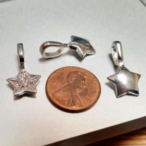 Bail8401 - Sterling Silver Plated Glue-On STAR BAIL