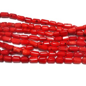 Bead-RedCoral2 - Natural Red Coral Barrel Beads