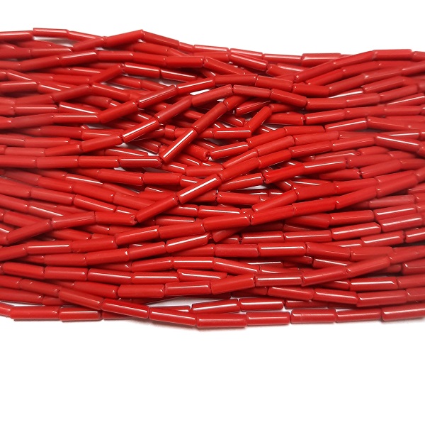 Bead-RedCoral3 - Dyed Red Coral Tube Beads